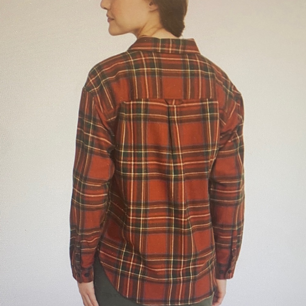 L.L. Bean Women's Red Plaid Varsity Jacket